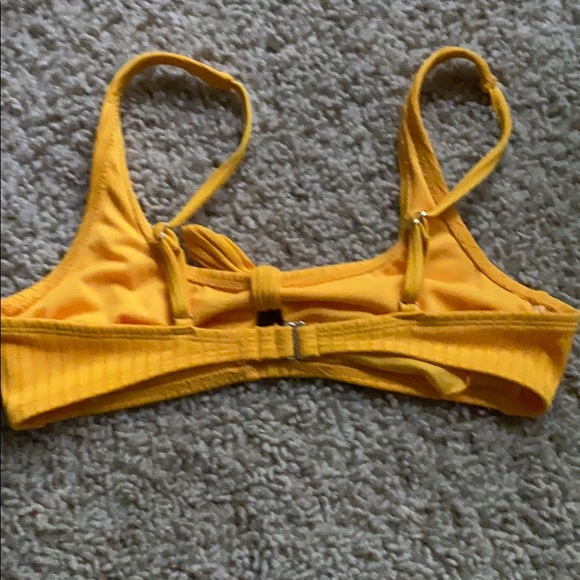 Yellow Ribbed Bikini Top - Picture 2 of 4
